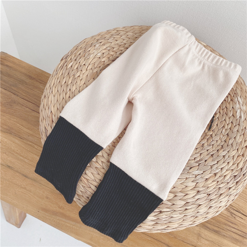 Polainas de otoño para niños Ropa de estilo coreano para niños primavera y otoño bebé temprano y otoño ropa de costura polainas bebé Bebé Pantalones