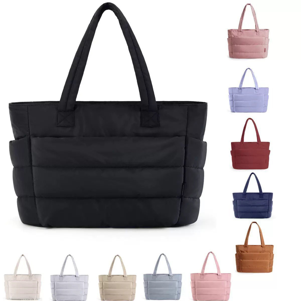 Large-Capacity Polyester Tote Bag 2025 New Women's Handbag Shoulder Bag Fashionable Commuter Simple Versatile Travel Bag