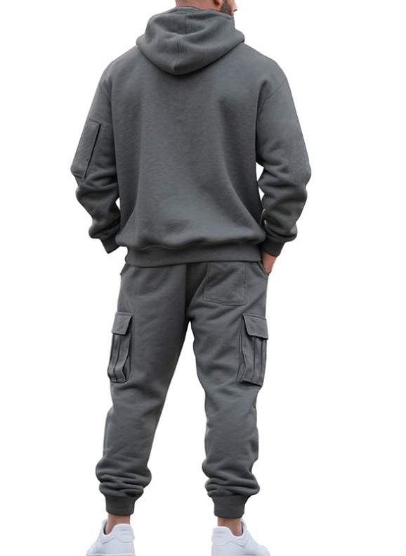 Herren Freizeit Sport Pullover Set Mit Multi-taschen Cardigan_voghion.com