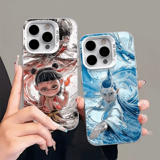 哪吒适用苹果16promax15彩银14iphone13卡通11手机壳12xr8可爱7xs