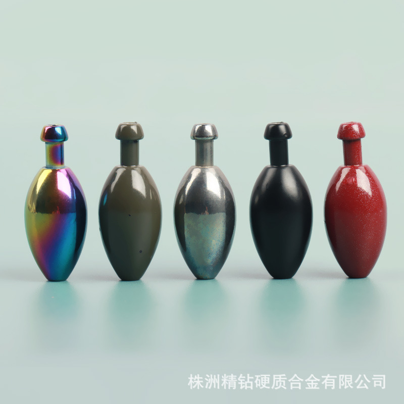 彩虹色带尾子 弹坠 高比重钨坠-带尾子 弹鱼坠 现货