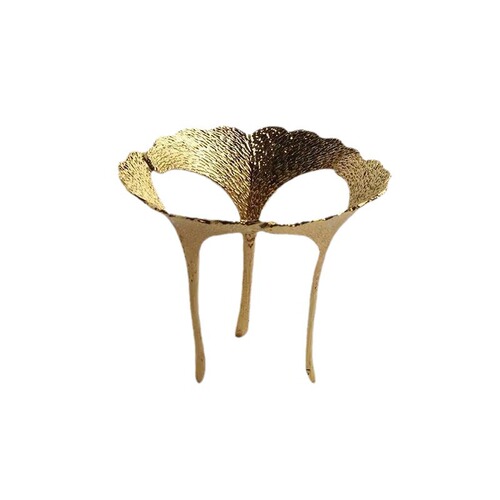 Manufacturer wholesale alloy ginkgo leaf tea drain base gold and silver three-legged lid pot lid holder three-leaf tea filter tea accessories