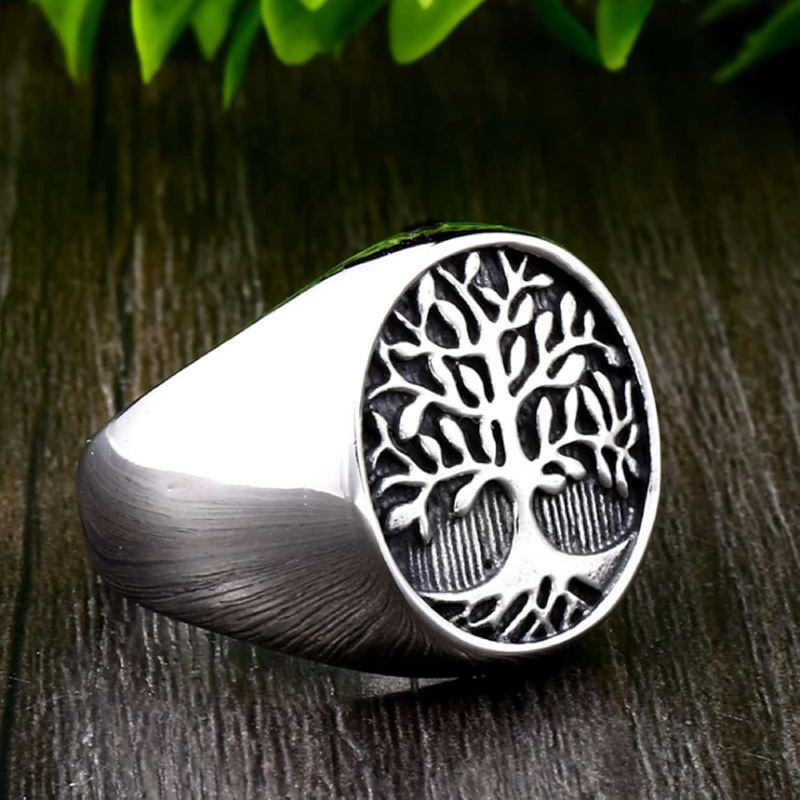Minimalistische designer herenring met modern design_voghion.com