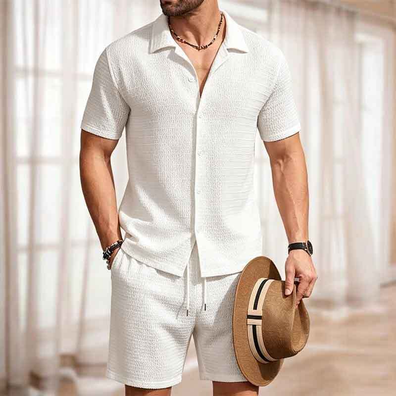 2026 Summer Cross-Border Amazon 3D Sports Suit Men's Short-Sleeve Shorts Two-Piece Set, Casual and Versatile Fashion