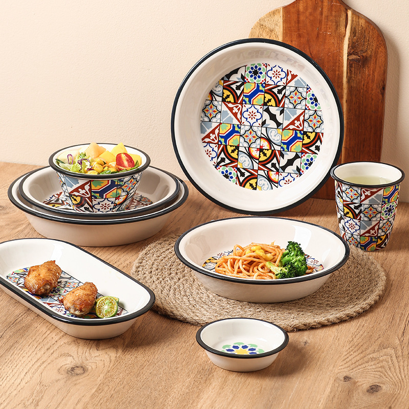 Deye Ceramic and Light Ceramic Tableware Retro Bohemian Mediterranean Style Young Modern Personality Home Gift