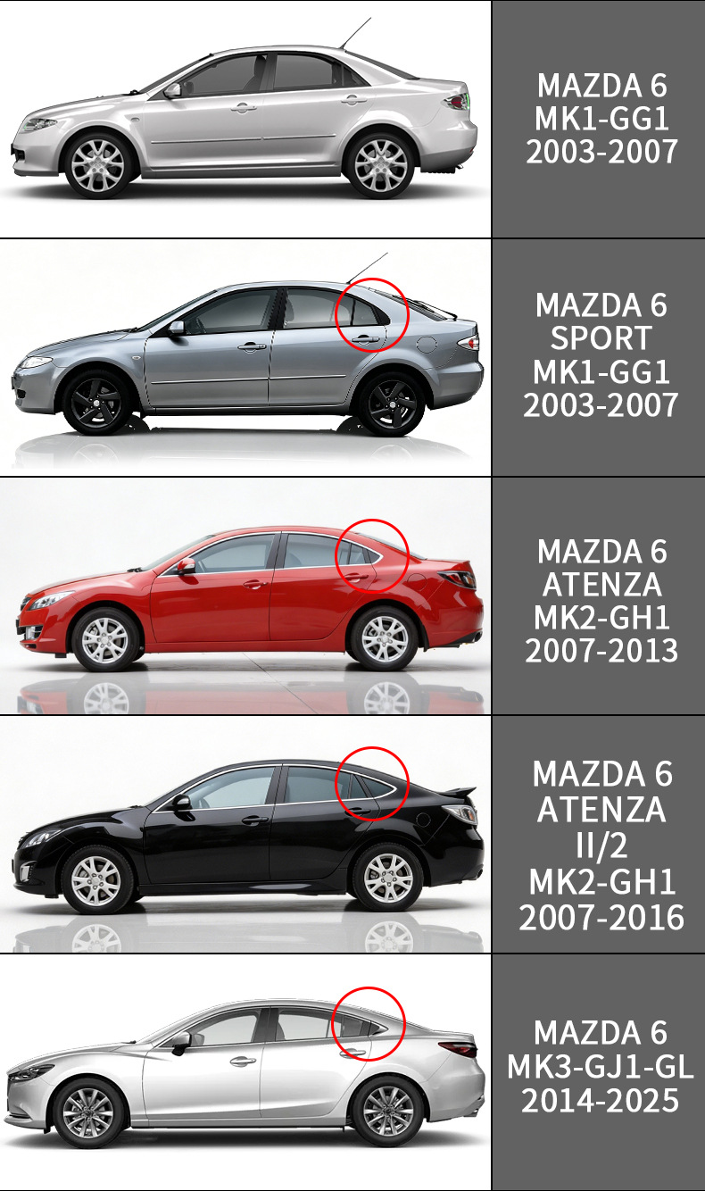 Suitable for Mazda 6 Window Visor, Rearview Mirror Rain Shield, Mazda 6 Atenza Window Visor