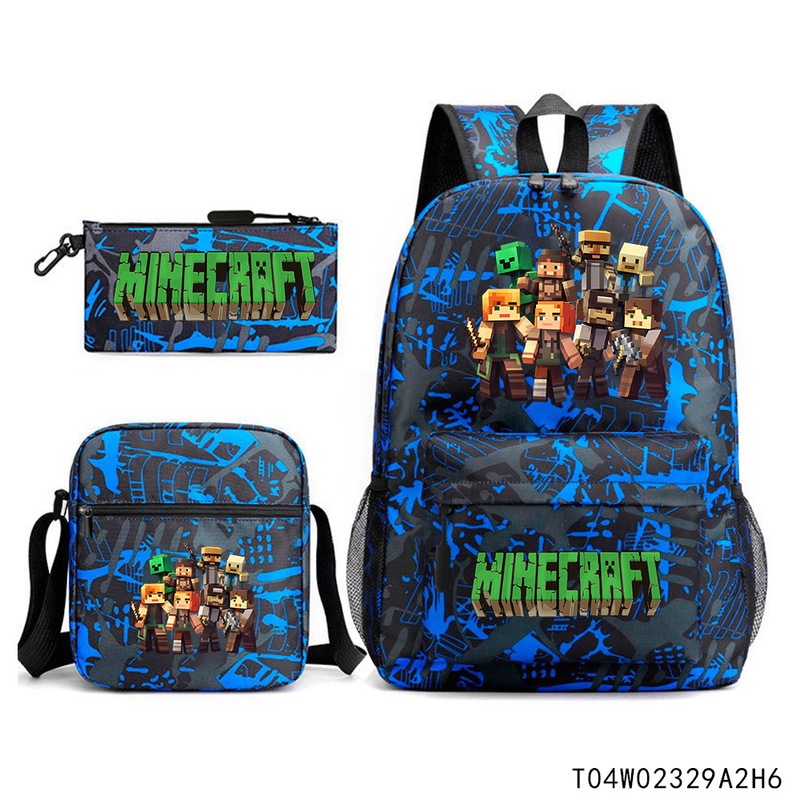 Minecraft マインクラフト 小中学生 ランドセル 子供用リュック バックパック ショルダーバッグ ペンシルバッグ 3点セット|undefined