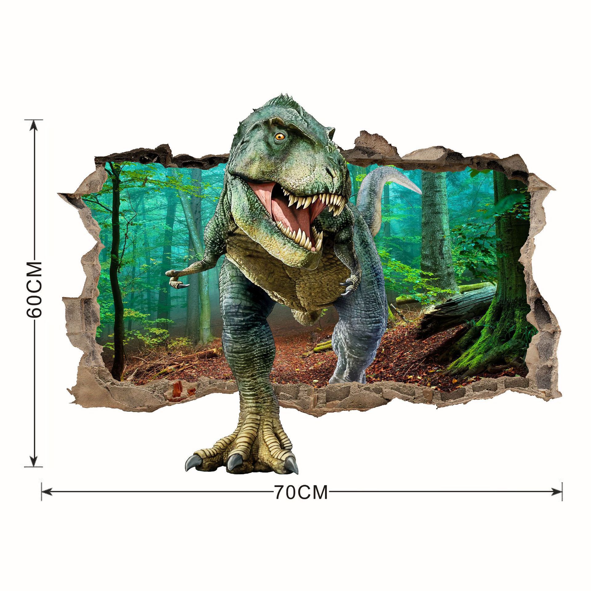 New Creative 3D Wall-breaking Dinosaur Wall For Bedroom, Living Children's Room, Self-adhesive Removable Home Decor_voghion.com