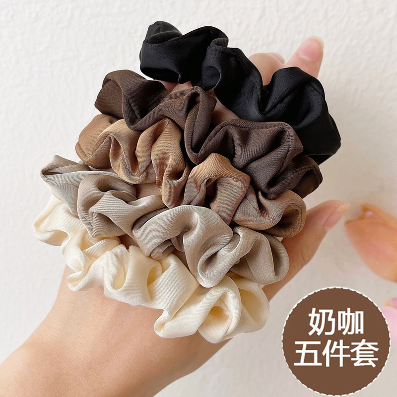 High-grade elegant simple artificial silk hair band Small intestine ring women's all-match high-grade hair tie rope high ponytail rubber band High-grade elegant simple artificial silk hair band Small intestine ring women's all-match high-grade hair tie rope high ponytail rubber band