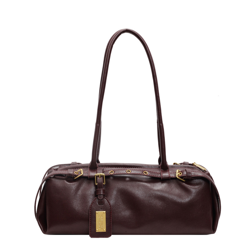 Pre-Owned Women's Underarm Bag 2026 Autumn/Winter New Niche Bowling Bag Large Capacity Retro Shoulder Commuter Bag - Thumbnail 7