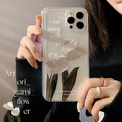 Cool breeze flower iPhone 15 case suitable for Apple 14 Pro Max, 13, 11, literary, silicone, 8/12