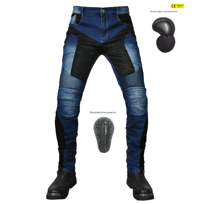 Loong biker motocicleta jeans hombres verano malla transpirable motocicleta pantalones al aire libre gota-resistente ciclismo Pantalones