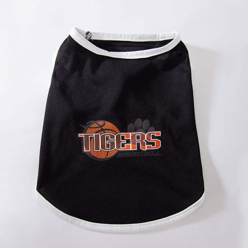 Bulldog perro mediano y pequeño perro mascota ropa de baloncesto de dos patas Perro verano francés cubo transpirable ojo de pájaro Chaleco de tela