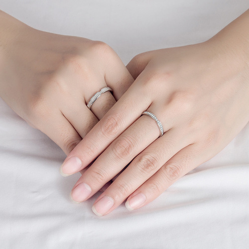 Weihua Couple Pair of Rings, Jianjia Bailu Ring, Simple Niche Design, Gypsophila Ring, Girlfriend's Confession Day Gift
