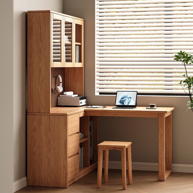 New Model Bookshelf Integrated with Drawers 1.0m Study Desk Bookcase Desk Solid Wood Oak Corner Computer Desk Desk New Model Bookshelf Integrated with Drawers 1.0m Study Desk Bookcase Desk Solid Wood Oak Corner Computer Desk Desk