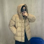 雾面连帽男女哑光鹅绒服
