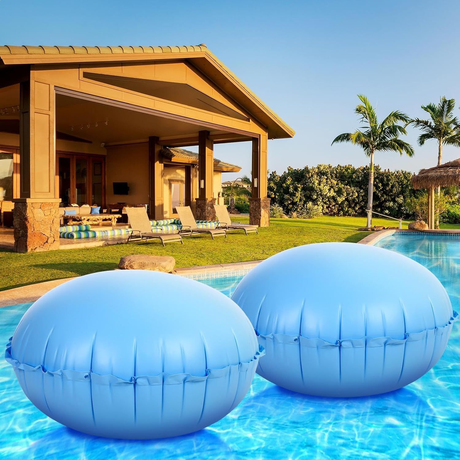 Inflatable Pool Pillow Suitable for Above-Ground Pools, 4 X 4 Feet Round Pool Air Pillow