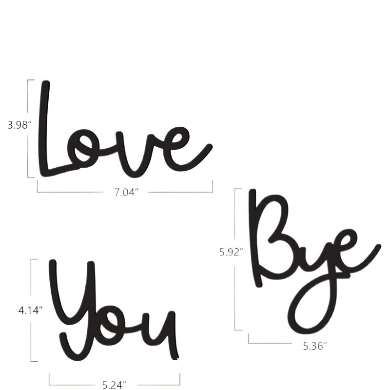 木製看板家の装飾文字背景壁 LOVE YOU BYE 外国貿易ホット販売木製壁ステッカー|undefined