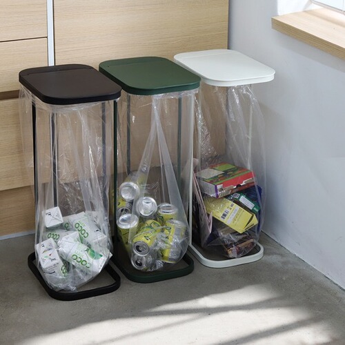 Wholesale export to Japan simple extra large clamshell garbage rack hotel home iron garbage holder dry and wet classification