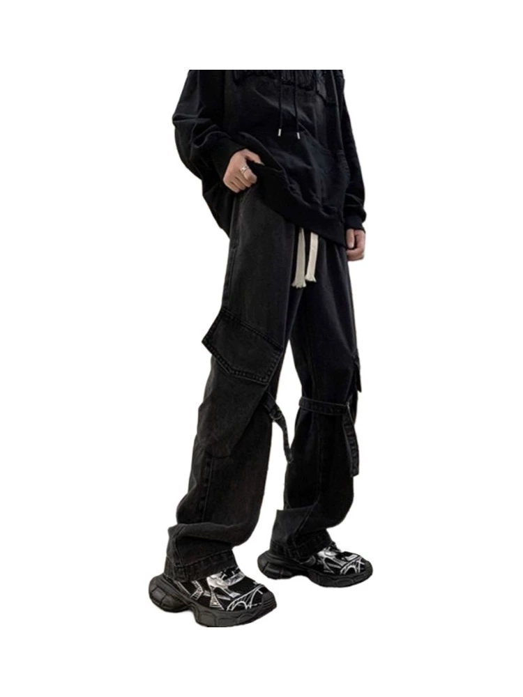 Осень/лето тонкие джинсы для мужчин и женщин, casual trousers, американский стиль, свободный прямой крой