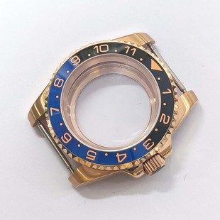 Electroplated Rose Gold Watch Accessories with Dense Transparent Bottom Case 40mm Sapphire Glass Suitable for Nh35/Nh36 Movement