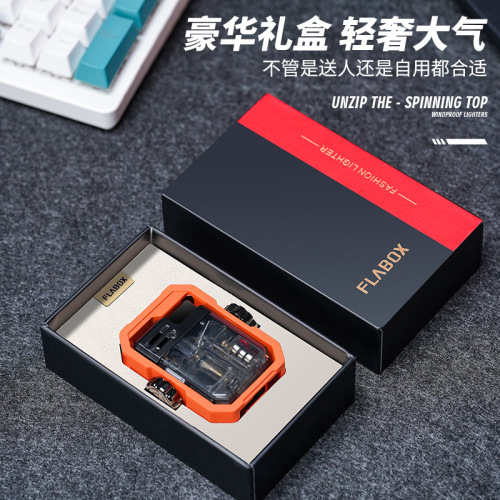 Qidian X13 windproof transparent air chamber inflatable lighter cool trendy personalized luminous decompression gyro lighter