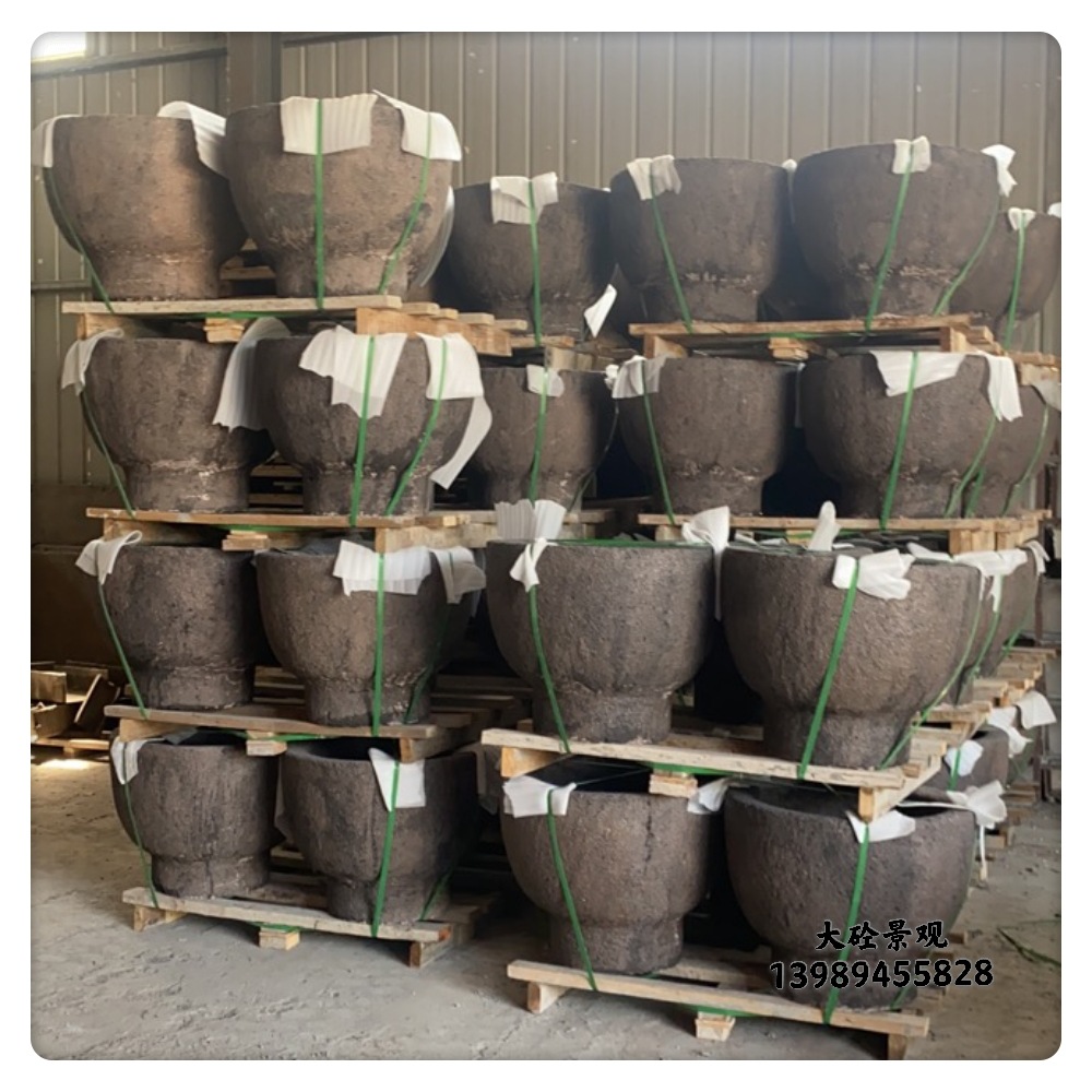 水泥做旧老石缸仿古倒臼预制混凝土构件水泥制品做旧耐候性强