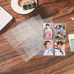 Thick Mushroom Shape Card Holder, 7-Hole Inner Pages, 3-Inch 4-Grid Transparent Non-Slip PP Photo Album, Supplement Pack