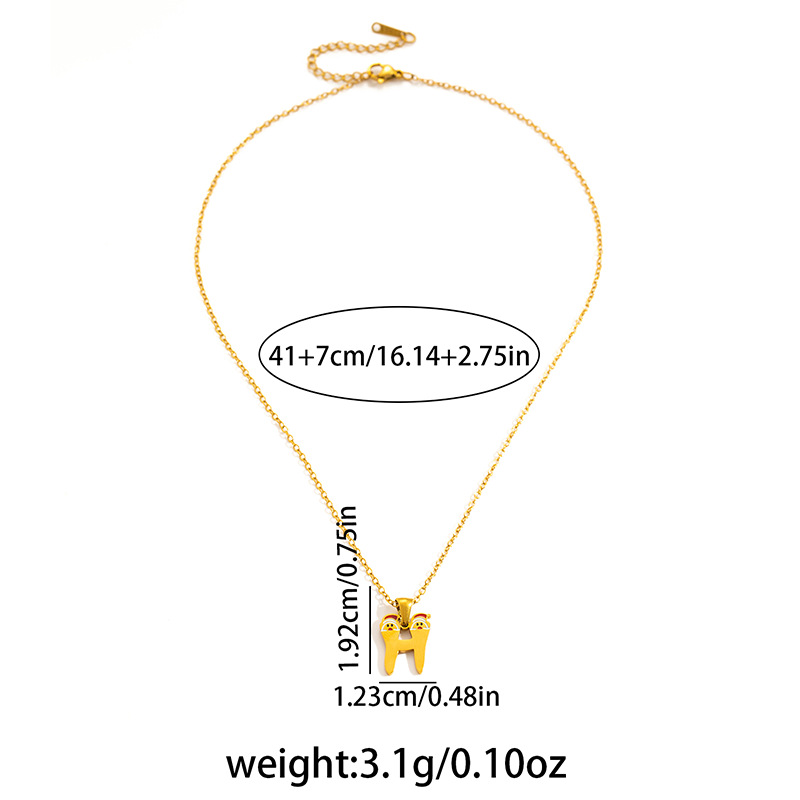 7g Weight 0.03µm Gold Plating Thickness Electroplated Gold Plating Process Golden Plated Plating Material 201 Stainless Steel Pendant Material Pendant Necklace Classification 201 Stainless Steel Chain Material cable chain Chain Type 1 Piece Quantity Holiday, Daily Occasion 201 Stainless Steel Material Santa Claus, Number Pattern Women's Gender Cute Style Plating Craft Fashionable Stainless Steel Christmas Necklace For Women 26 Small Letter Pendants Versatile Minimalist Choker Trendy Accessory 36