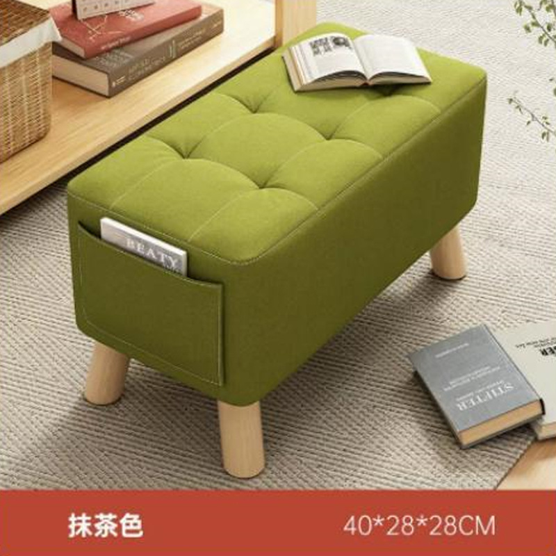 [말차색] 소나무 사각스툴 40*28*28