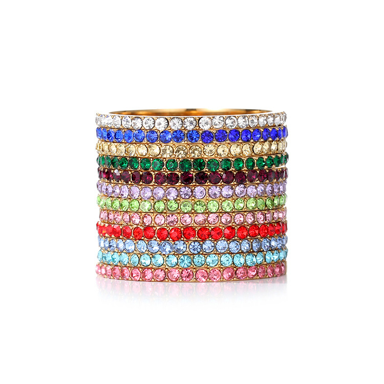 5g Weight Rhinestones, Birthstone Inlay Material Rings Classification 1 Piece Quantity Holiday, Daily Occasion 316 Stainless Steel Material Geometric Pattern Women's Gender Shiny Style Inlay Craft 316 Stainless Steel Rhinestones Geometric Shiny Rings For Women's 8