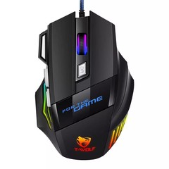 雷狼m 1ゲームマウスの競争はニワトリの有線マウス7d発光RGBのまぶしさのUSBマウスのデスクトップを食べます。