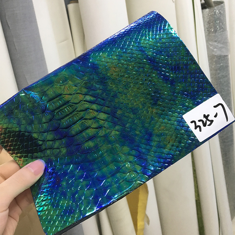 Laser Phantom 30cm Wide Cut Snake Pattern Leather Phantom Laser Snake Pattern Synthetic Leather Handbags, Bags and Shoe Materials