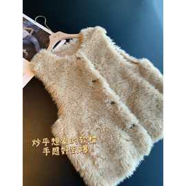 炒乎想象的软糯！手感好到爆！百搭圆领显瘦毛毛马夹马甲女外套25