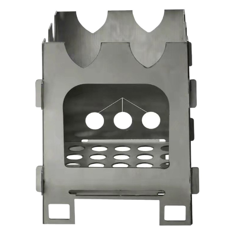 Cross-border special card type stainless steel outdoor folding firewood stove camping portable stove barbecue heating stove