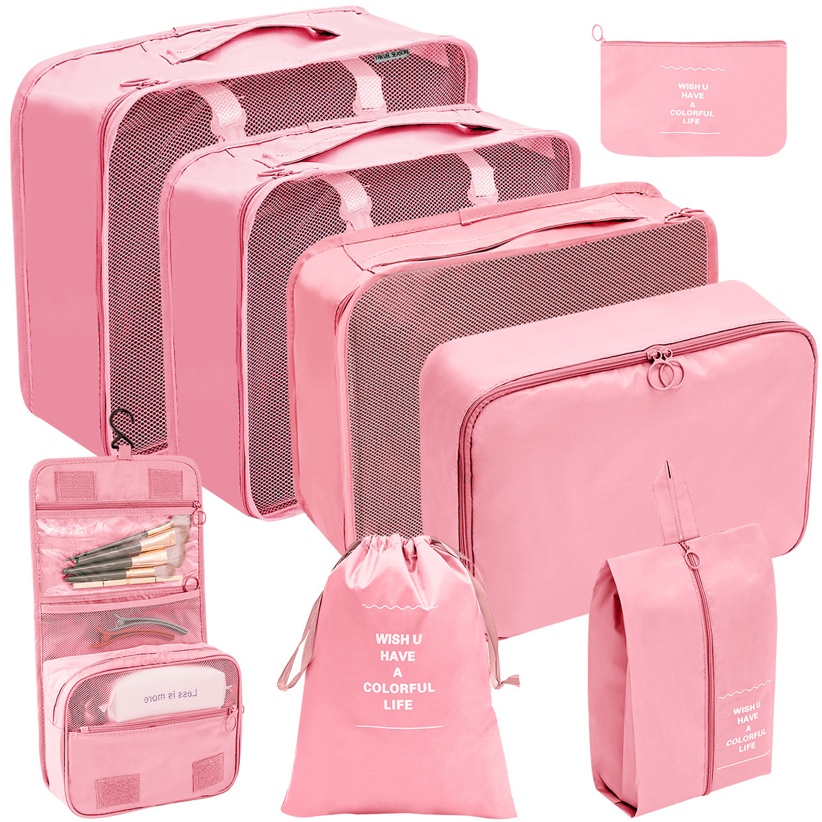 [세척 가방 8 세트] 핑크