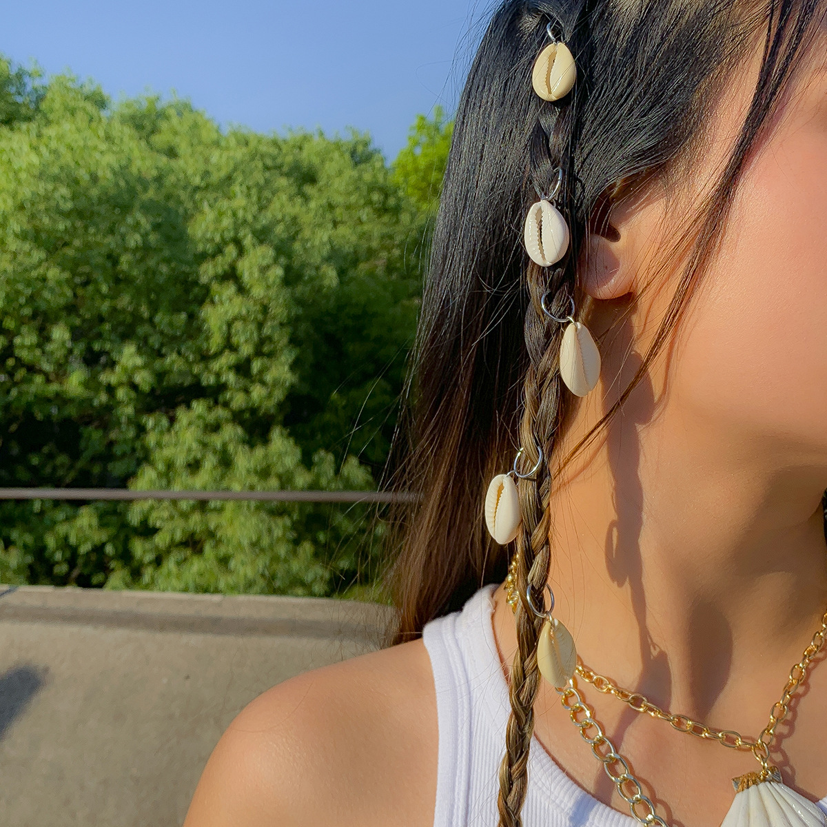 geometric beach ring for braiding hair