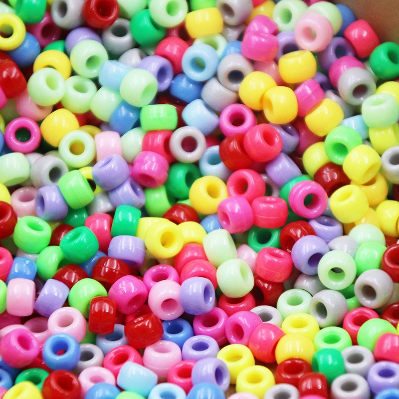 6*9mm large hole beads barrel beads color plastic beads diy handmade beaded material string shoelace accessories clothing accessories 4