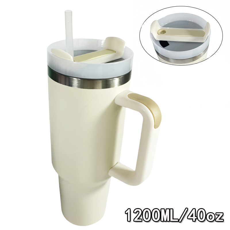 Taza de hielo portátil transfronteriza de segunda generación 304 taza de aislamiento de acero inoxidable 40oz taza de agua de paja de gran capacidad al aire libre