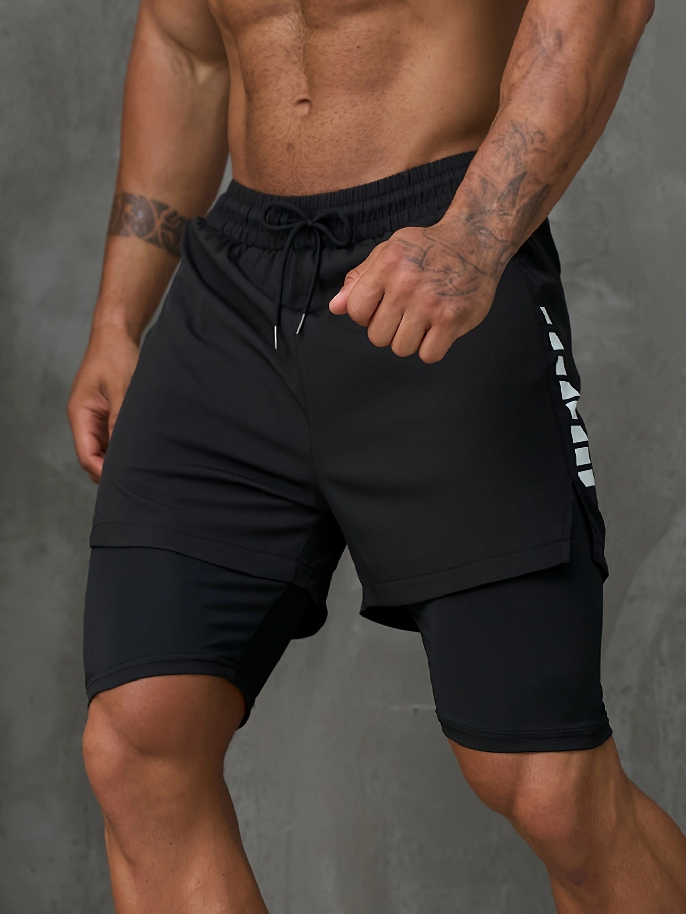 Men's Clothing Athletic Pants Casual Outdoor Breathable Multi Pocket Double Layer Shorts Muscular Design_viptrois.com