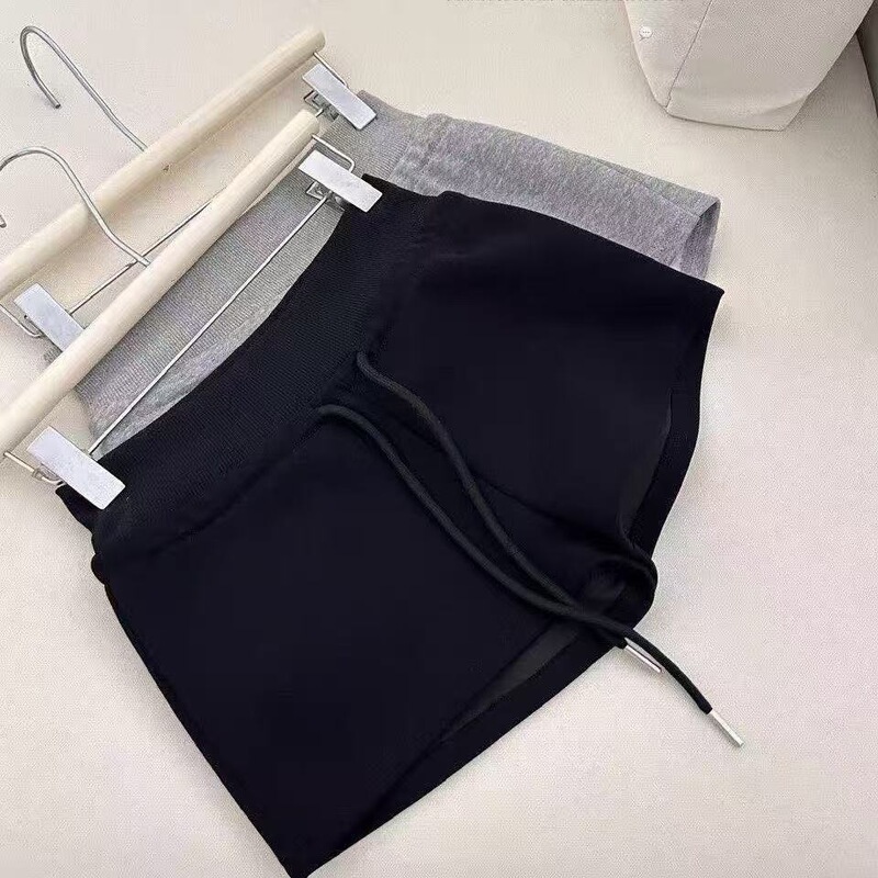 American-Style Drawstring Sports Shorts for Women, Summer Thin Low-Waist Casual Pants, Versatile Slimming Straight Hot Pants, Trendy