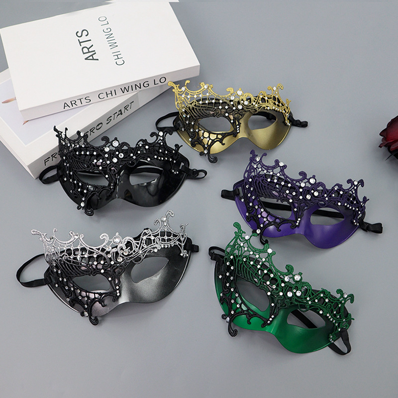 Venecia baile de máscaras de diamantes de un solo ojo máscara de cabeza plana mitad cara princesa sexy espectáculo de fiesta máscara de ojos