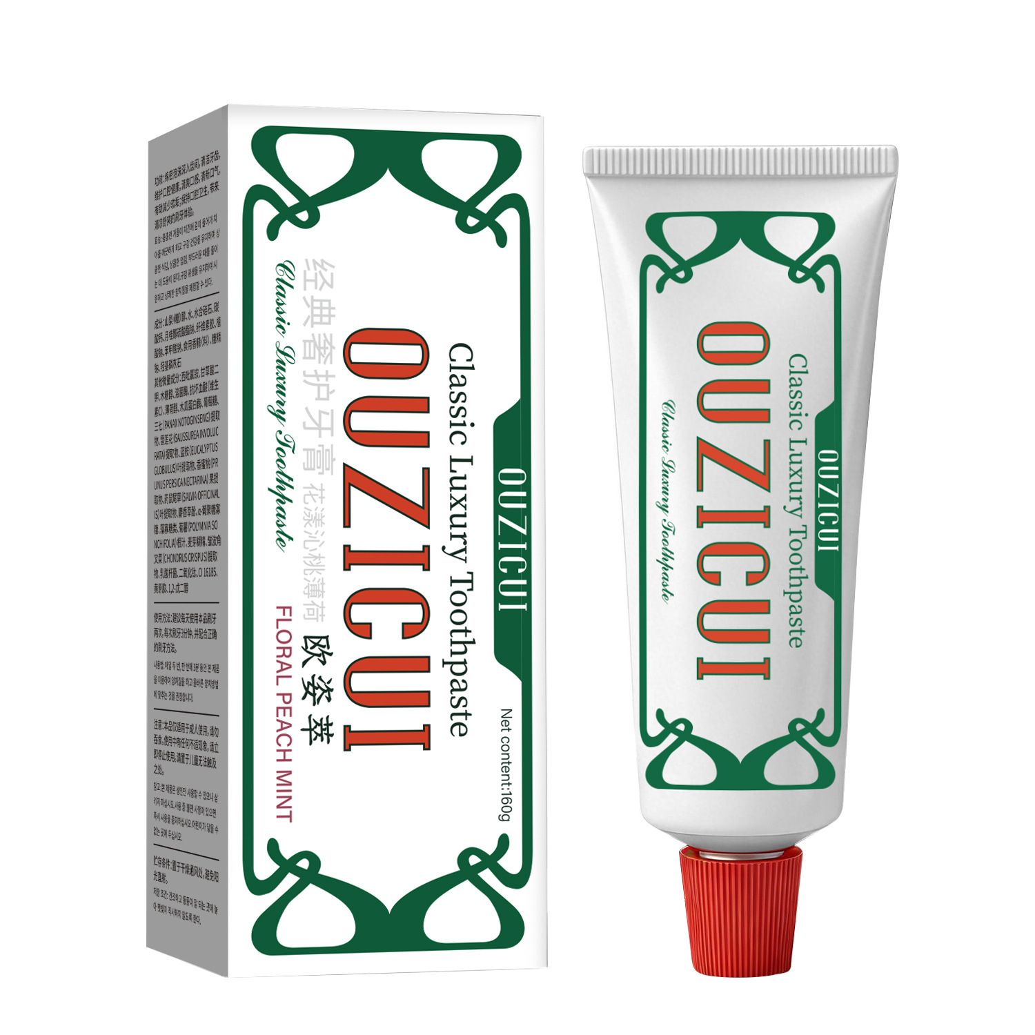 Pasta de dientes con sabor a menta de melocotón blanco estereoscópico, aliento brillante y refrescante, protege las encías para eliminar el amarillo y las manchas de los dientes. image 7