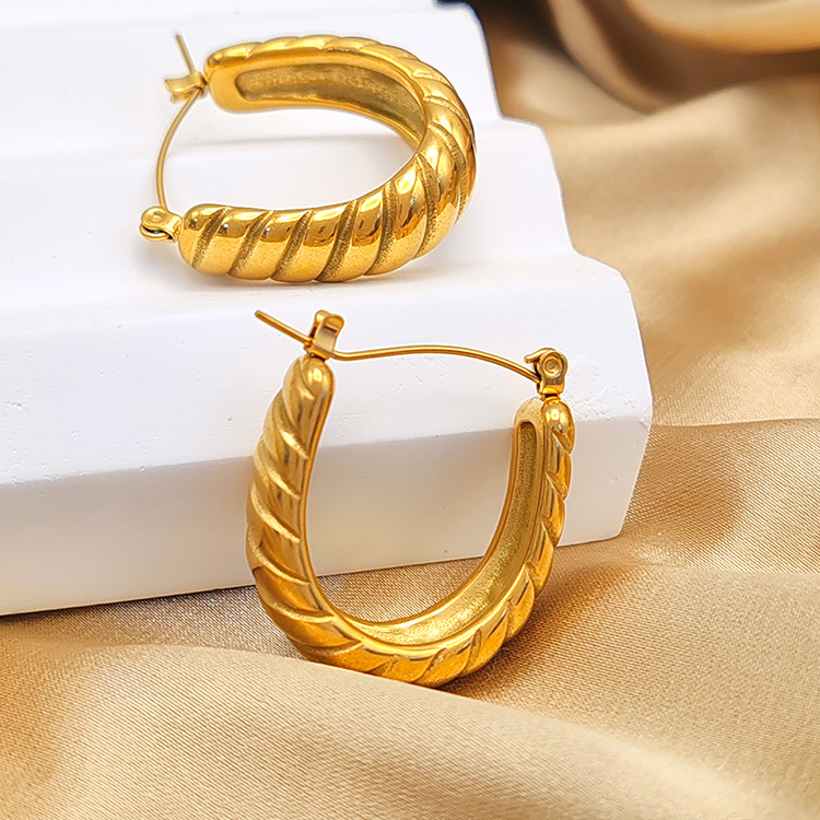 11g Weight 0.05µm-0.08µm Gold Plating Thickness PVD Coated Gold Plating Process 304 Stainless Steel Ear Needle Material 14K Real Gold Plated, Real Gold Plated Plating Material Hoop Earrings Classification 1 Pair Quantity Daily Occasion 304 Stainless Steel Material Geometric Pattern Women's Gender Simple Style Style Waterproof Non Tarnish, Plating Craft PVD Coated 18K Gold Real Gold Plated Geometric Stainless Steel Simple Style Waterproof Non Tarnish Hoop Earrings 15