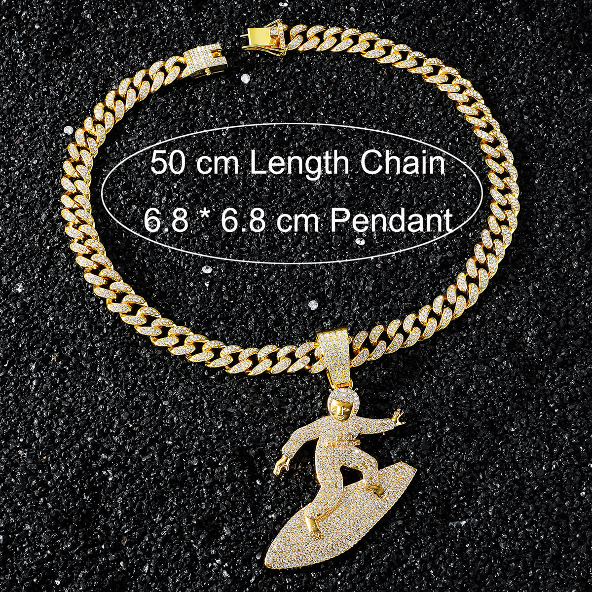 Hip-Hop Retro Skateboard Boy Zinc Alloy Rhinestones Men's Pendant Necklace Men Pendant Necklaces display picture 7