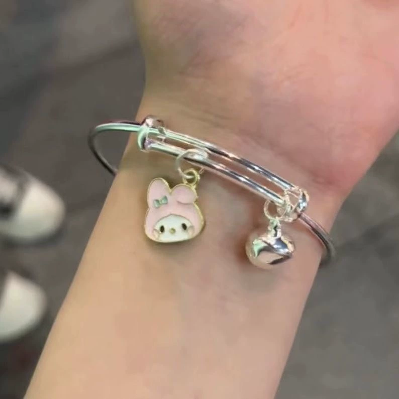 Браслет (Sanrio) Charm My Melody с колокольчиком, милый Korean-style для девушек регулируется, 9 см