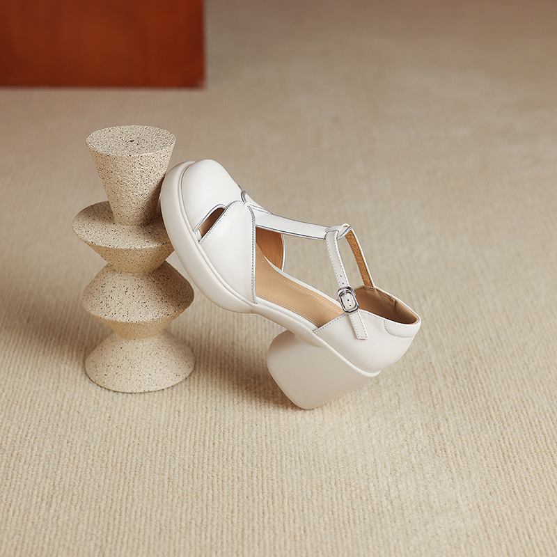 Sandal cao gót nữ mũi nhọn quai chữ T đế dày gót 7 cm — đen chi tiết 16