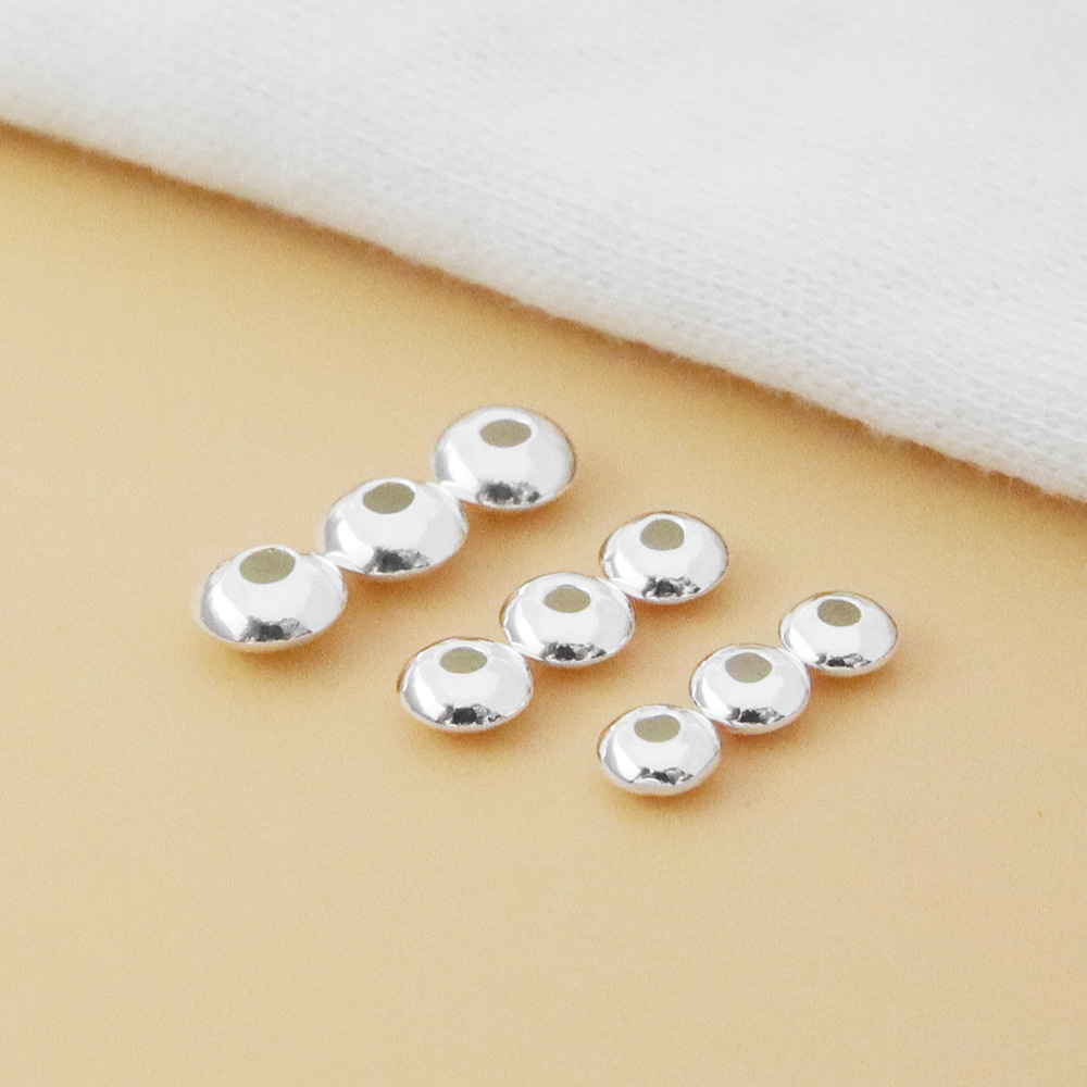 3g Weight Beads Jewelry Making Type DIY Jewelry Accessories Classification 1 Piece Quantity 925 Sterling Silver Material Solid Color Pattern Simple Style Style 1 Piece 925 Sterling Silver Solid Color Jewelry Accessories 2
