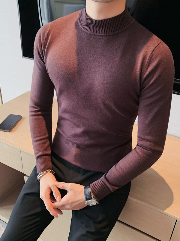 Autumn demi-season solid color knitted sweater