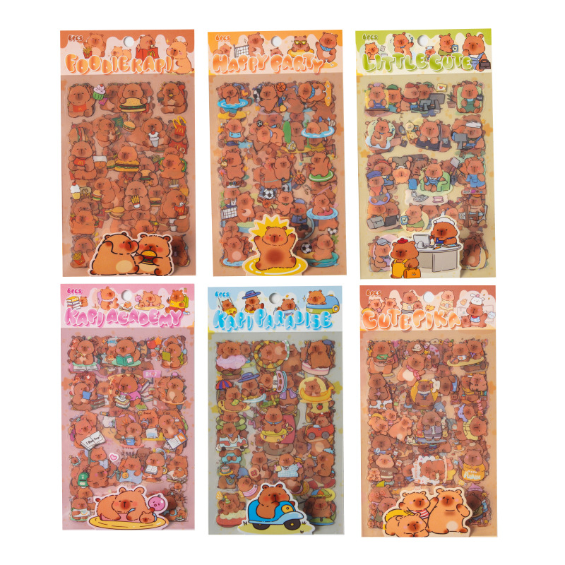 Cobaya Paradise PET pegatinas de cuenta manual a prueba de agua de conejillo de indias de dibujos animados lindo taza de agua caja de teléfono móvil tienda de mano decoración de collage